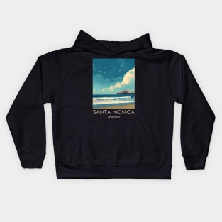 A Vintage Travel Illustration of Santa Monica - California - US Kids Hoodie